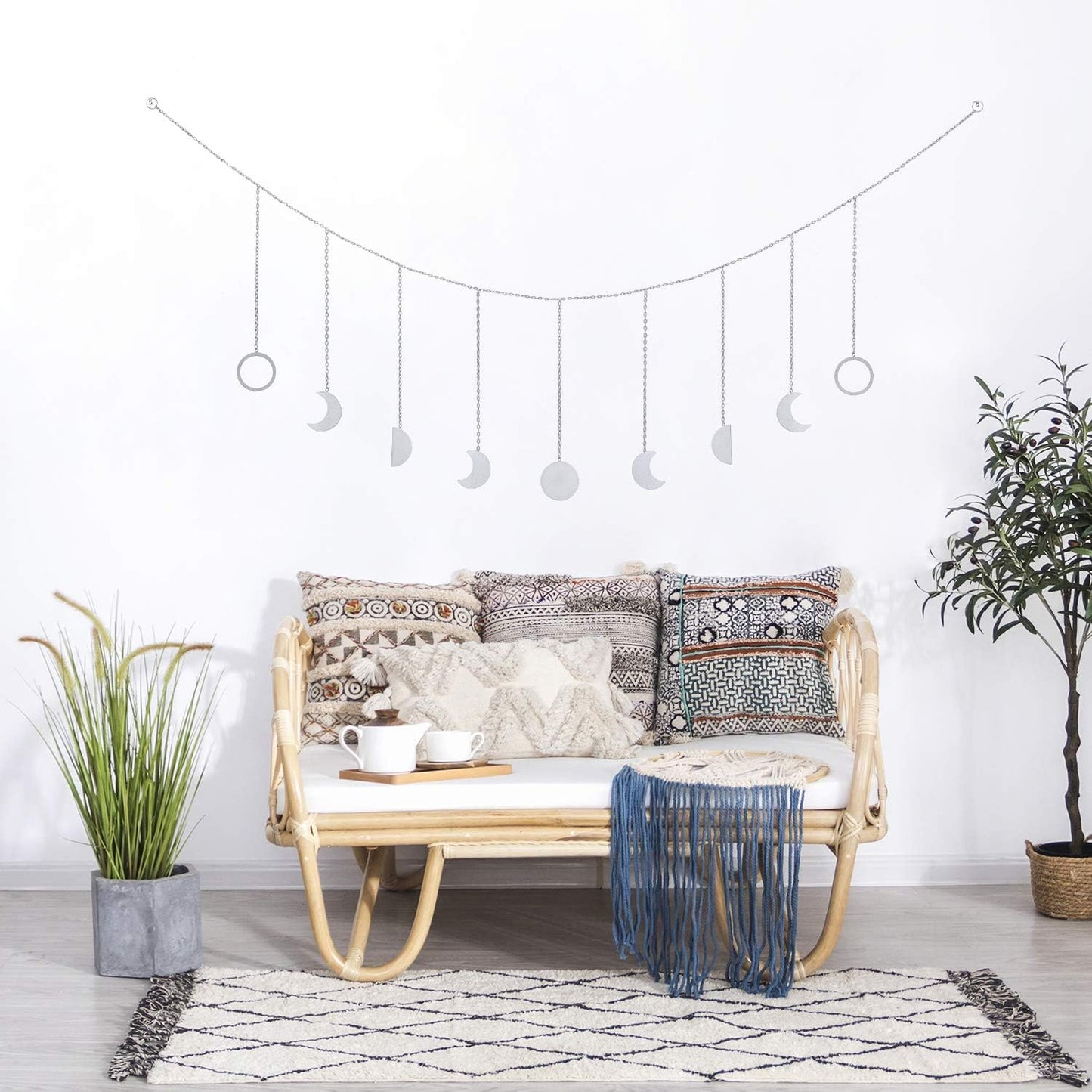 Moon Phase Wall Hanging Moon Decor Moon Wall Decor Wall Art Bedroom Boho Hanging Ornaments for Bedroom Wedding Home Office Nursery Room Dorm.