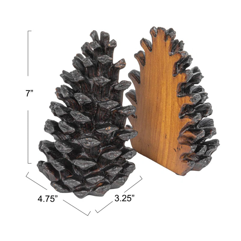 Aseneth Resin Pinecone Bookends