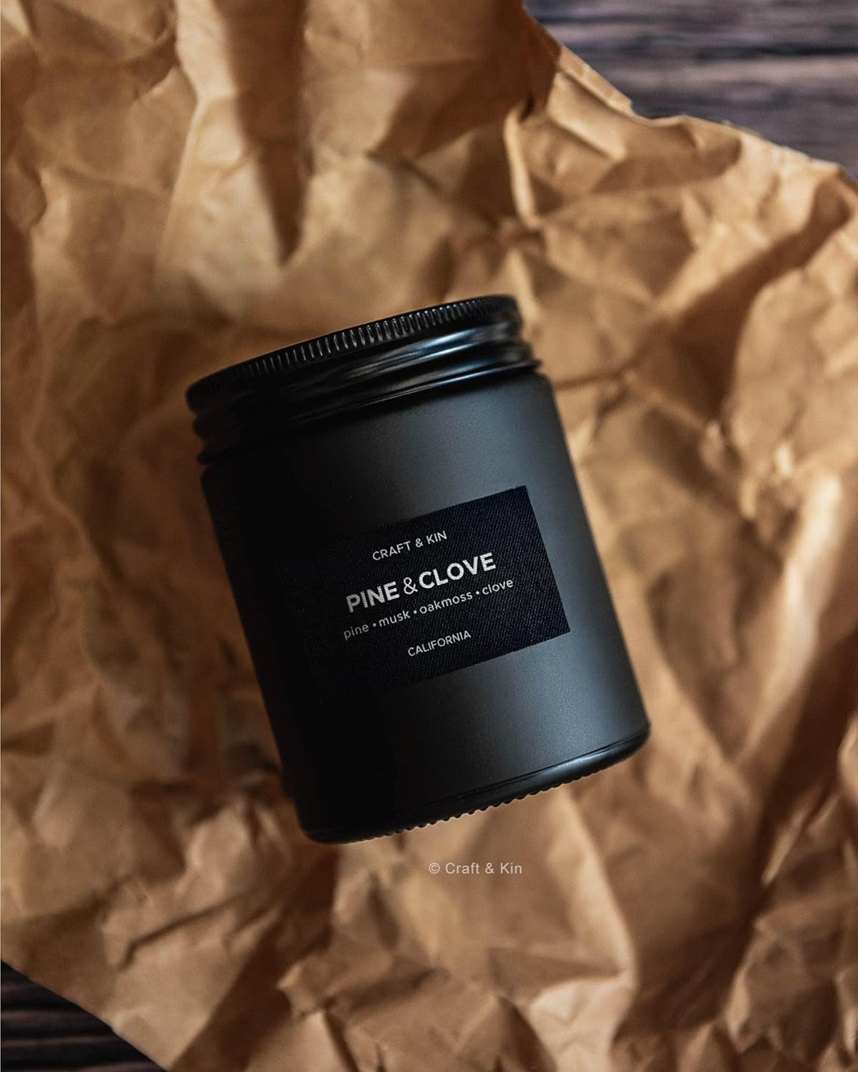 Premium Pine & Clove Candle | Black Fall Scented Candles for Home | Long Lasting with 45 Hour Burn Time, 7.6Oz | Made with Fall Soy Candles | Aromatherapy at Home | Gifts for Men