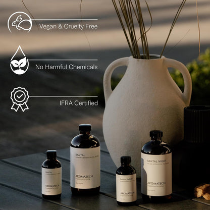Santal Aroma Essential Oil Blend: Luxury Hotel Inspired Aromatherapy with Amber, Vanilla, Cedar & Sandalwood for Ultrasonic Diffusers & Nebulizers - 16 Fl Oz, 500 Ml