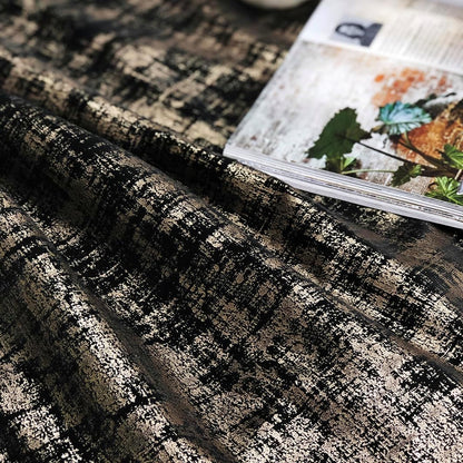 Black Gold Soft Velvet Curtains 84 Inch Length Luxury Bedroom Curtains Gold Foil Print Window Treatments for Living Room Bedroom Set of 2