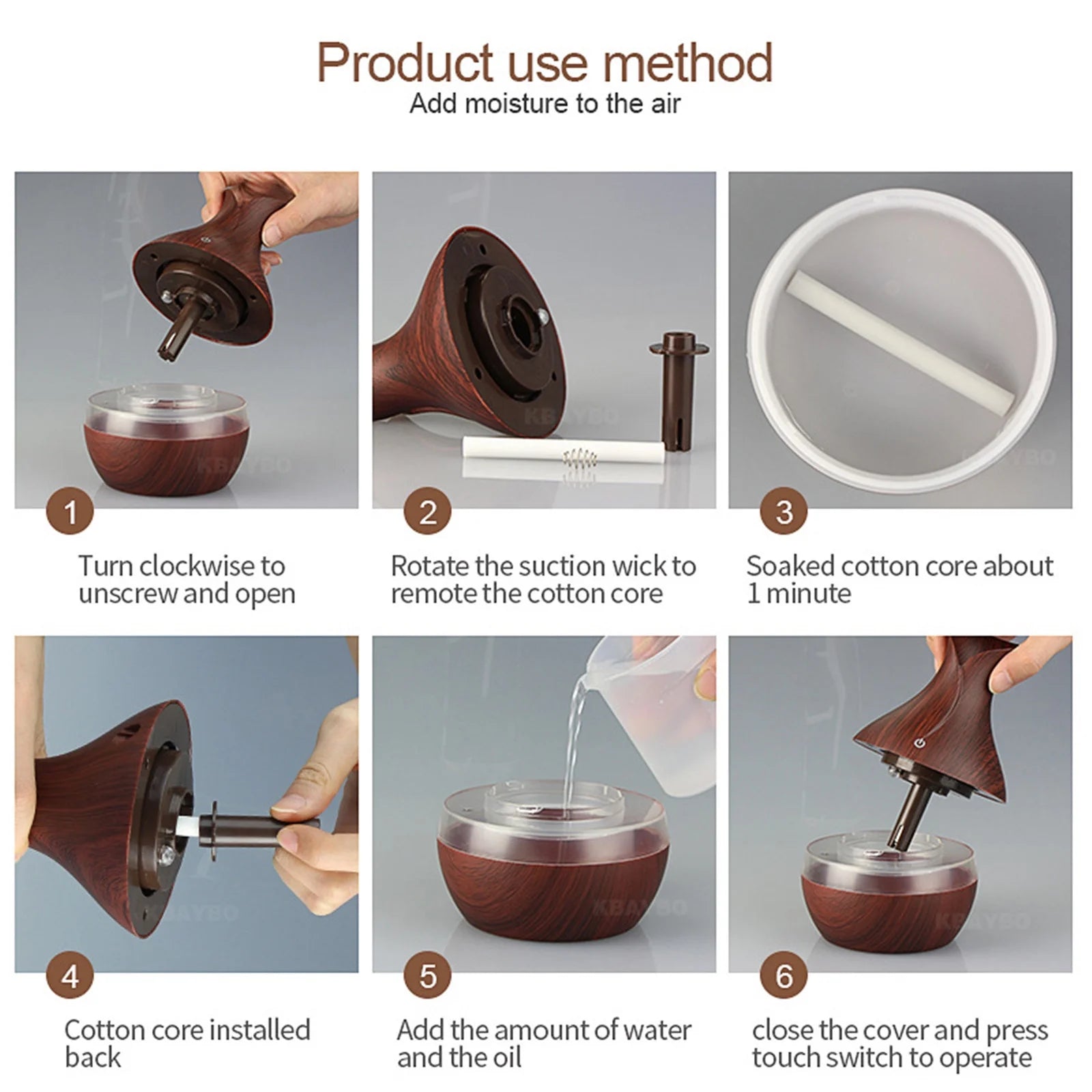 PATLOLAV Essential Winter Fall Humidifier , 300Ml Aromatherapy Diffuser, Cool Mist Humidifier, 4 Timer and 7 Color Lights, Waterless Auto-Off, Wood Grain Diffuser High Output for Home