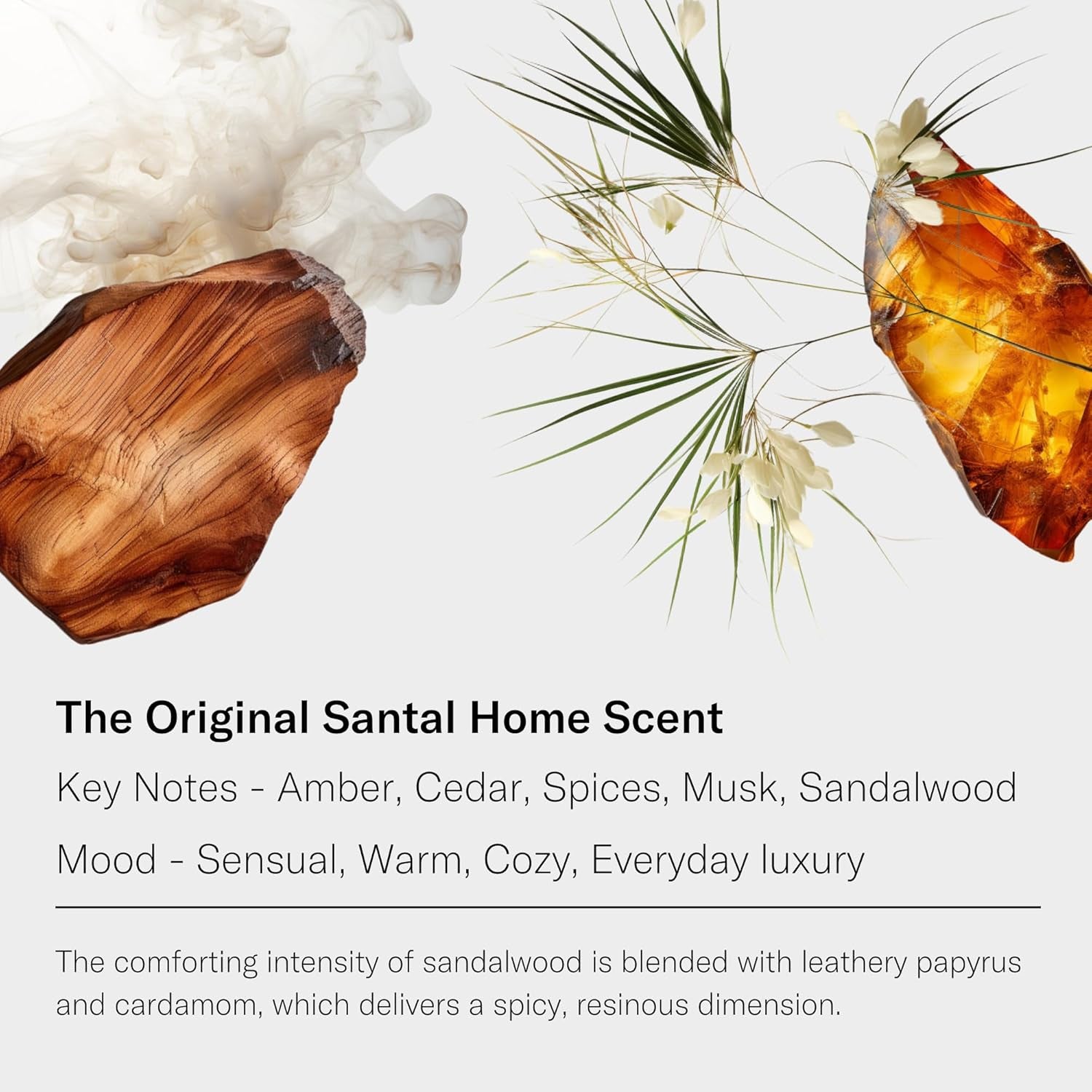 Santal Aroma Essential Oil Blend: Luxury Hotel Inspired Aromatherapy with Amber, Vanilla, Cedar & Sandalwood for Ultrasonic Diffusers & Nebulizers - 16 Fl Oz, 500 Ml