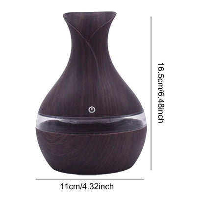 PATLOLAV Essential Winter Fall Humidifier , 300Ml Aromatherapy Diffuser, Cool Mist Humidifier, 4 Timer and 7 Color Lights, Waterless Auto-Off, Wood Grain Diffuser High Output for Home