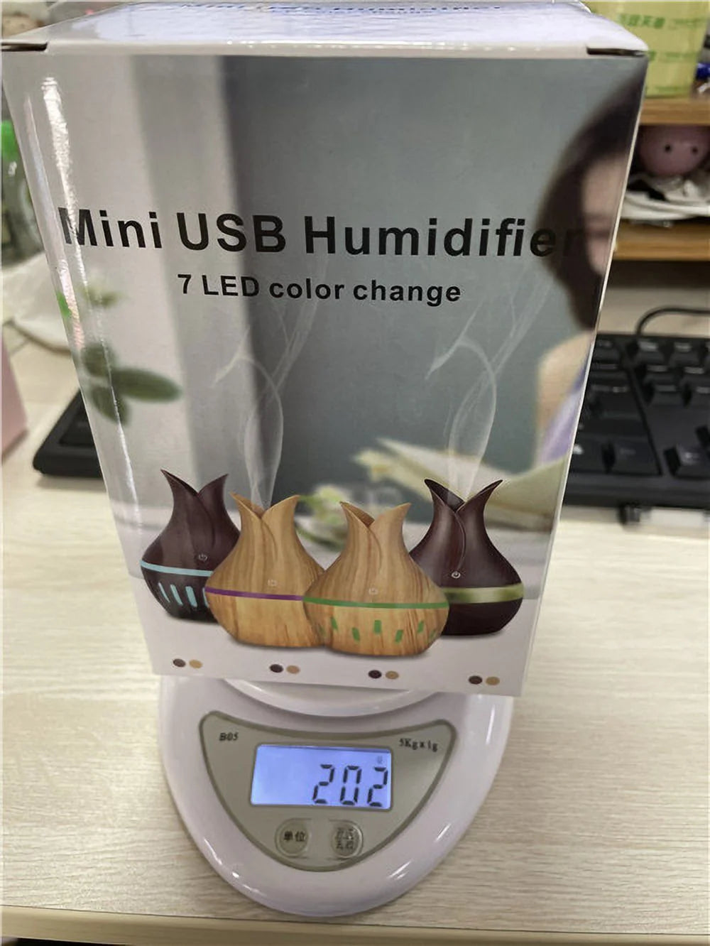 PATLOLAV Essential Winter Fall Humidifier , 300Ml Aromatherapy Diffuser, Cool Mist Humidifier, 4 Timer and 7 Color Lights, Waterless Auto-Off, Wood Grain Diffuser High Output for Home