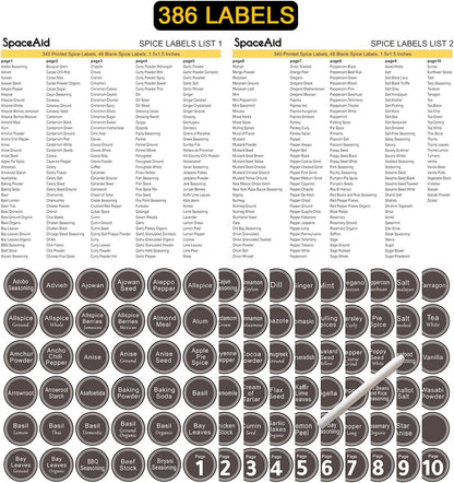 Spice Drawer Organizer with 28 Spice Jars, 386 Spice Labels, 4 Tier Seasoning Rack Tray Insert for Kitchen Drawers, 13" Wide X 17.5" Deep