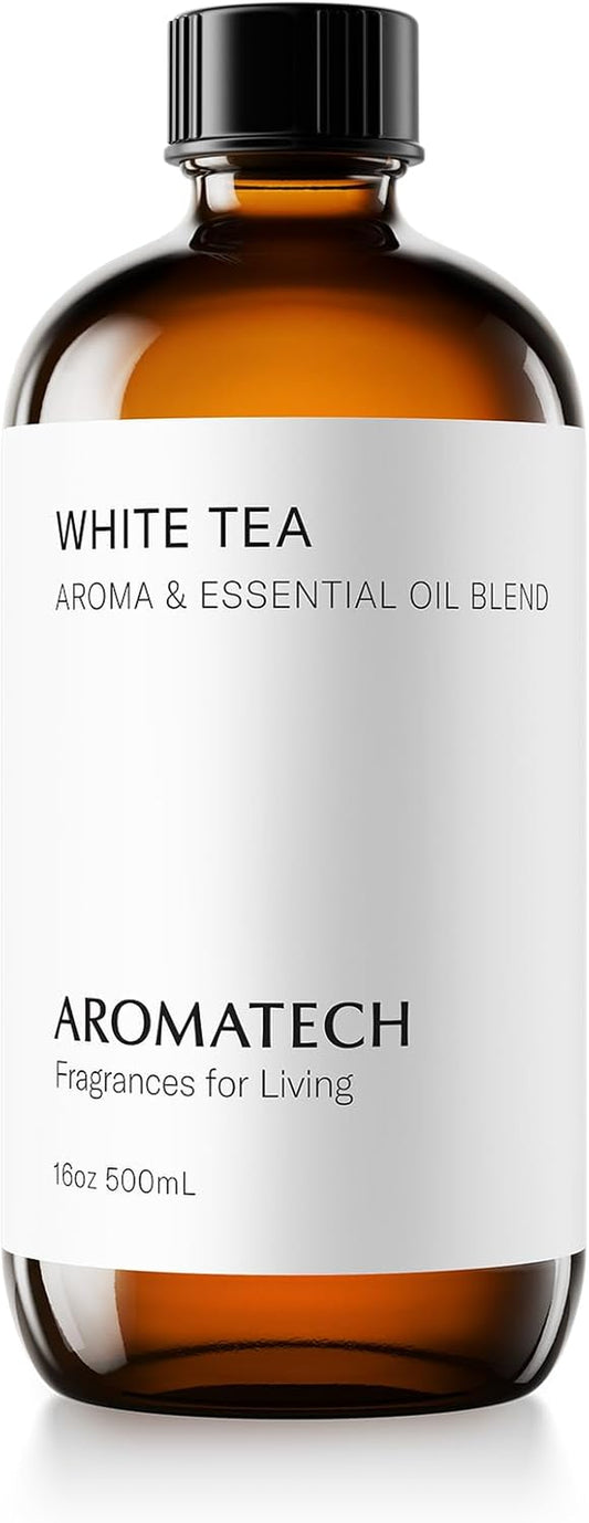 White Tea Aroma Essential Oil Blend: Luxury Hotel Inspired Aromatherapy with White Tea, Orange & Palo Santo for Ultrasonic Diffusers & Nebulizers - 16 Fl Oz, 500 Ml