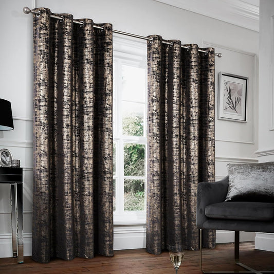 Black Gold Soft Velvet Curtains 84 Inch Length Luxury Bedroom Curtains Gold Foil Print Window Treatments for Living Room Bedroom Set of 2