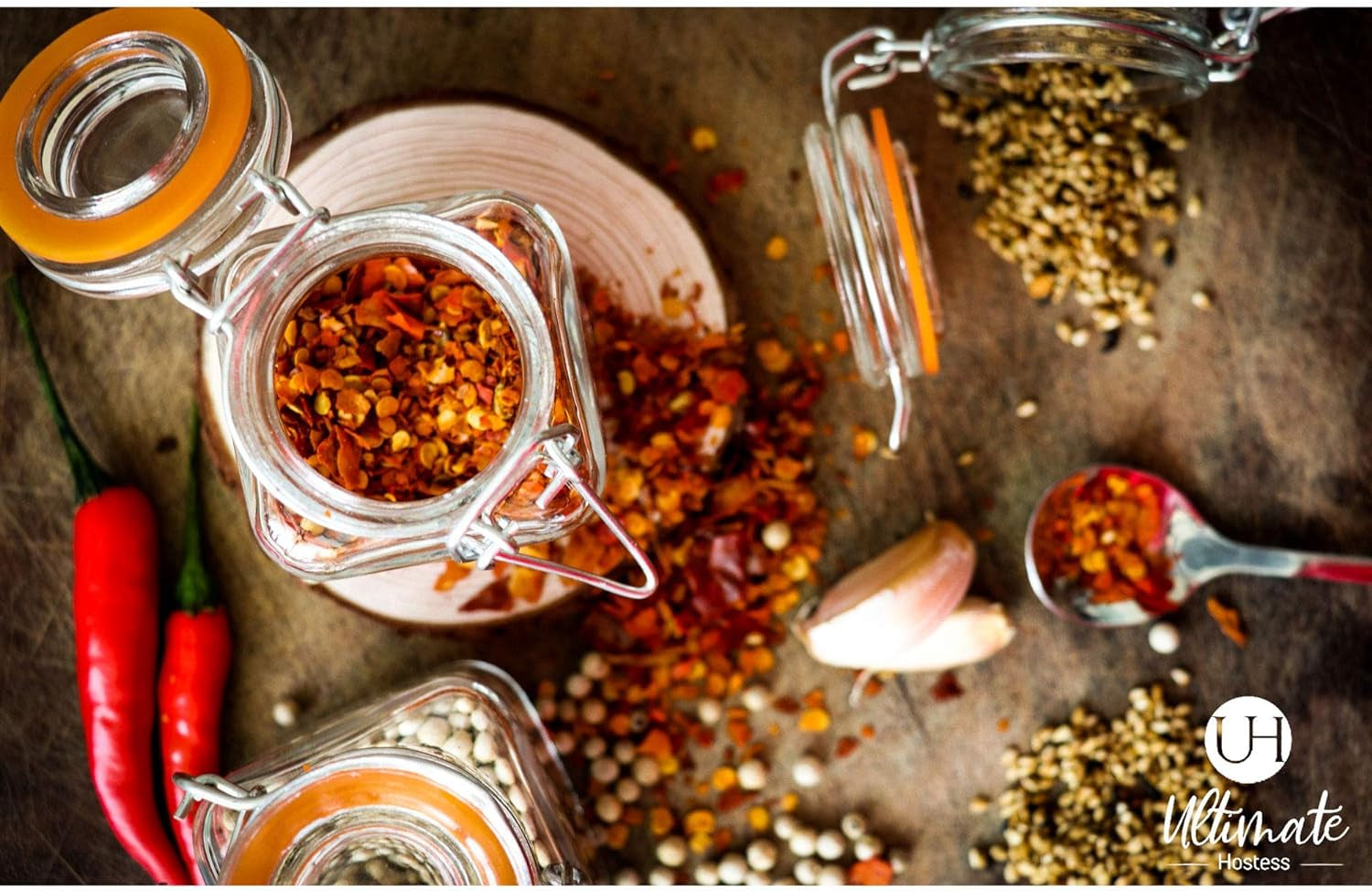 Spice Jars - 12 Airtight Flip Top Bottles with 40 Labels & Chalkboard Pen - Complete Set of 3.4 Ounce Square Empty Spice Bottles with Funnel | Kitchen Spice Organizer Clear Glass Jars