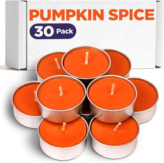 Pumpkin Spice Scented Tealight Candles - Fall Tea Lights - Colored Tea Lights - Tea Candles for Home, Wedding, Party and Decoration